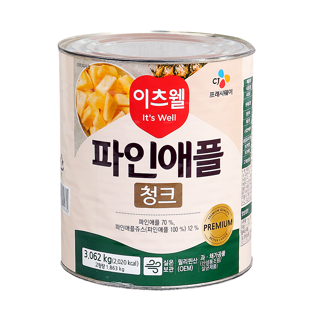 이츠웰 프리미엄 파인애플 청크 3062g