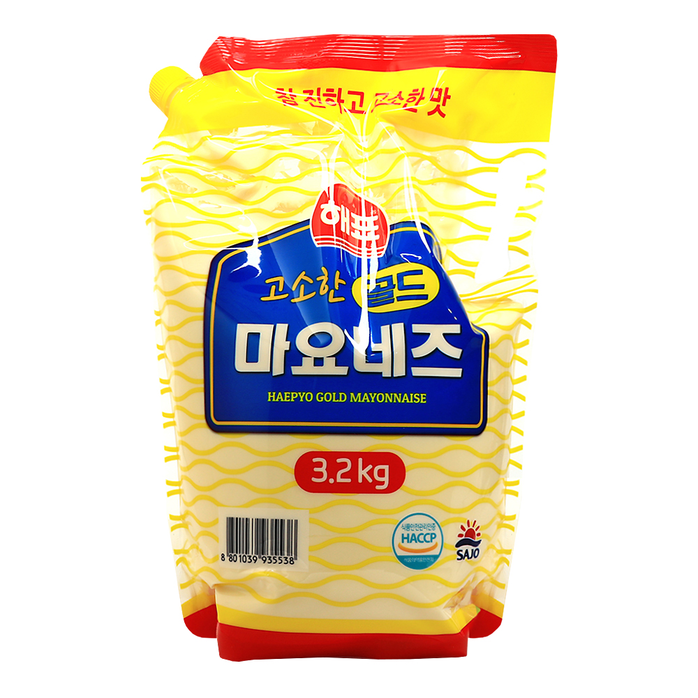 해표 고소한 골드 마요네즈 3.2kg /스파우트팩