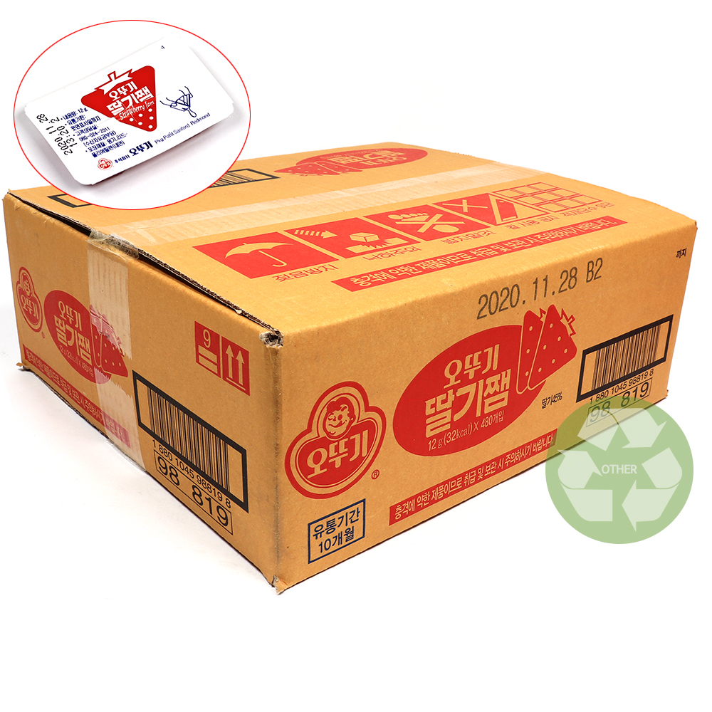 오뚜기 딸기잼 5.76kg(12g x 480개) 한박스 /일회용 디스펜팩
