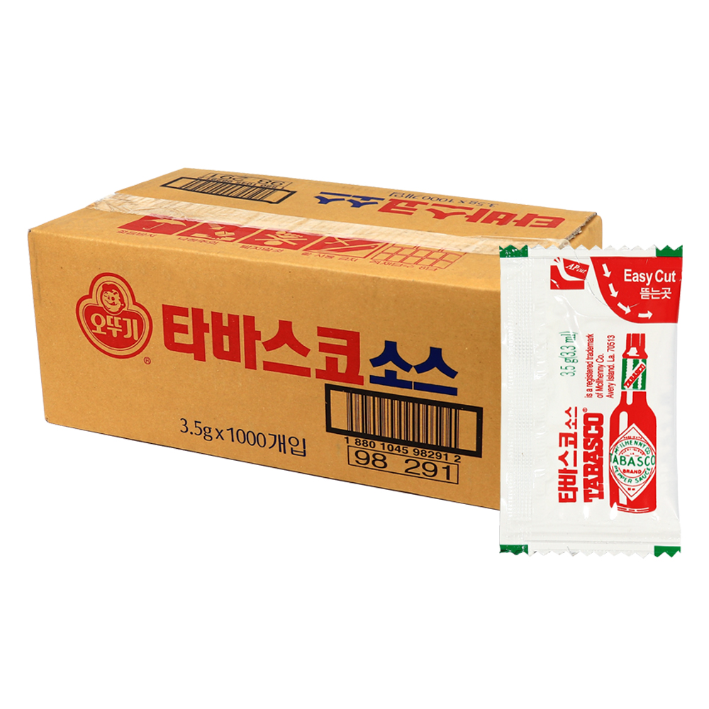 오뚜기 타바스코소스 한박스(3.5gX1000ea)