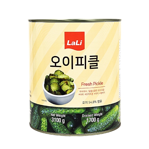 라리 오이피클 슬라이스 한박스/물결무늬 (3.1kg x 6ea)