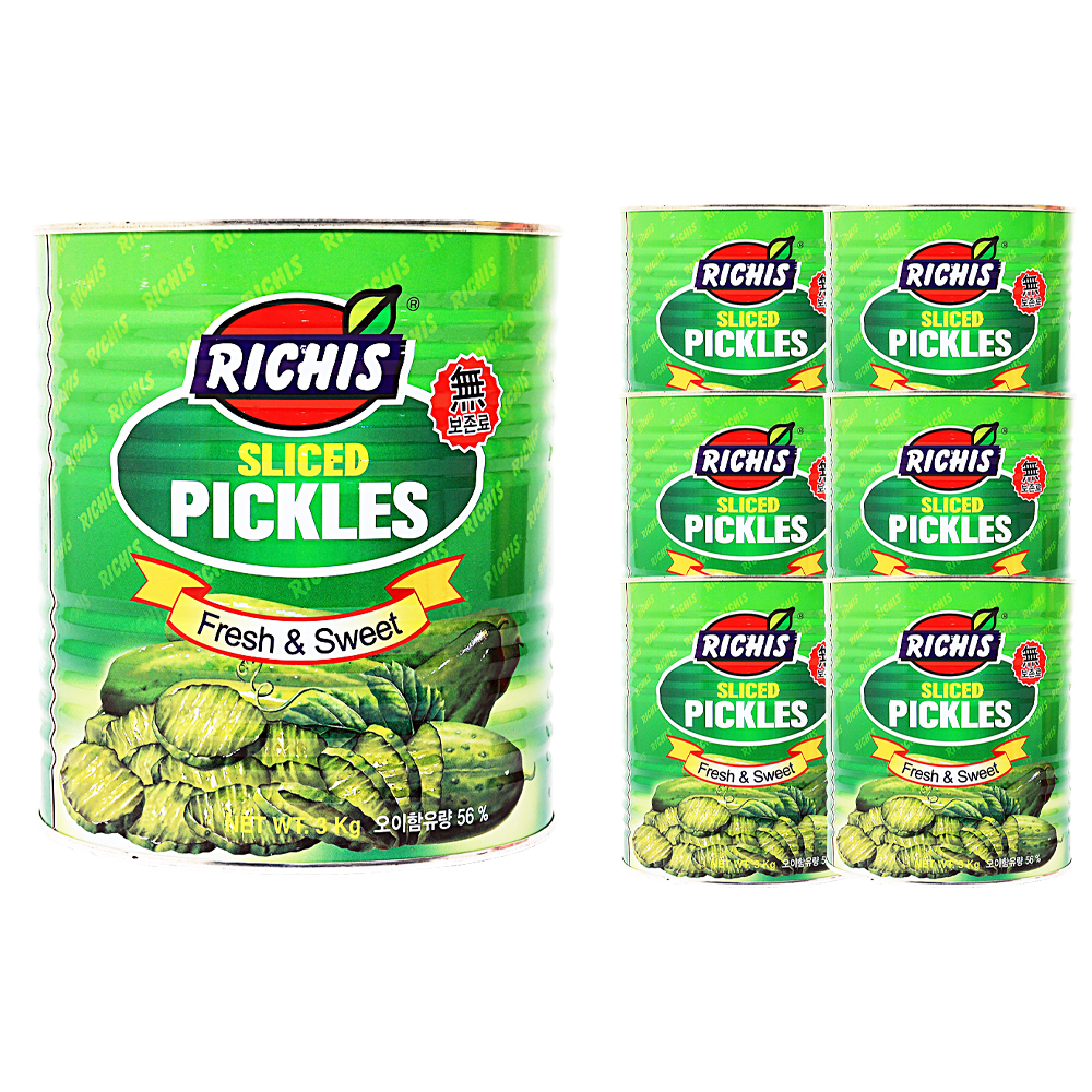 리치스 오이피클 캔 3kg (슬라이스) 한박스 (3kg x 6ea )