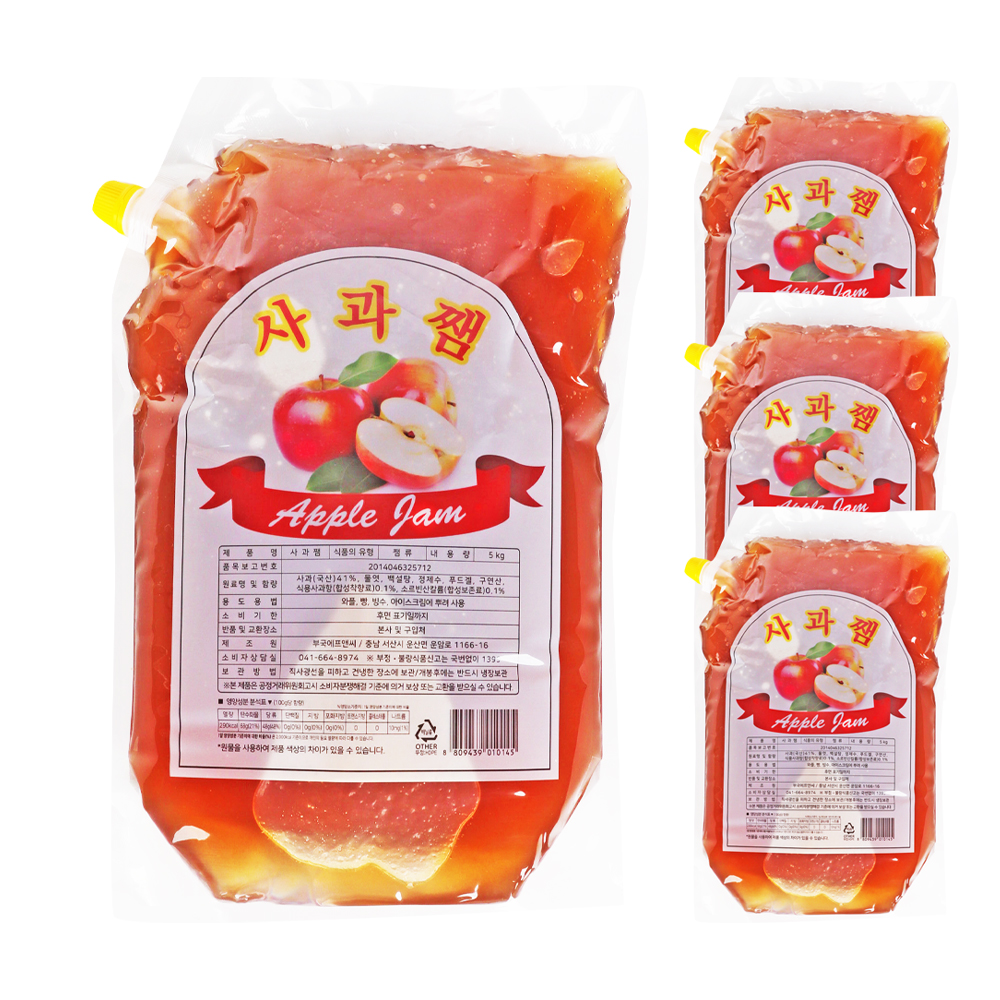 부국 사과잼 5kg-파우치 한박스 (5kg x 3ea)