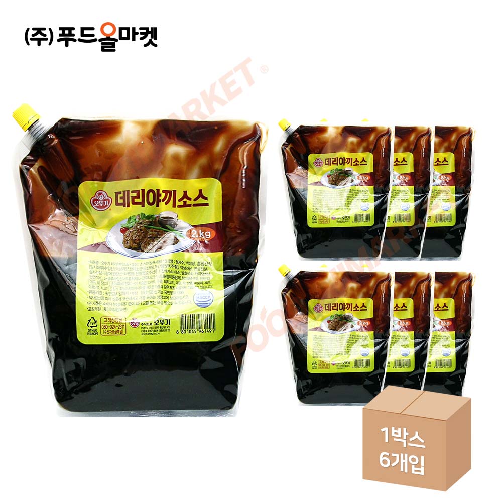 오뚜기 데리야끼소스 2kg 파우치 한박스 (2kg x 6ea)