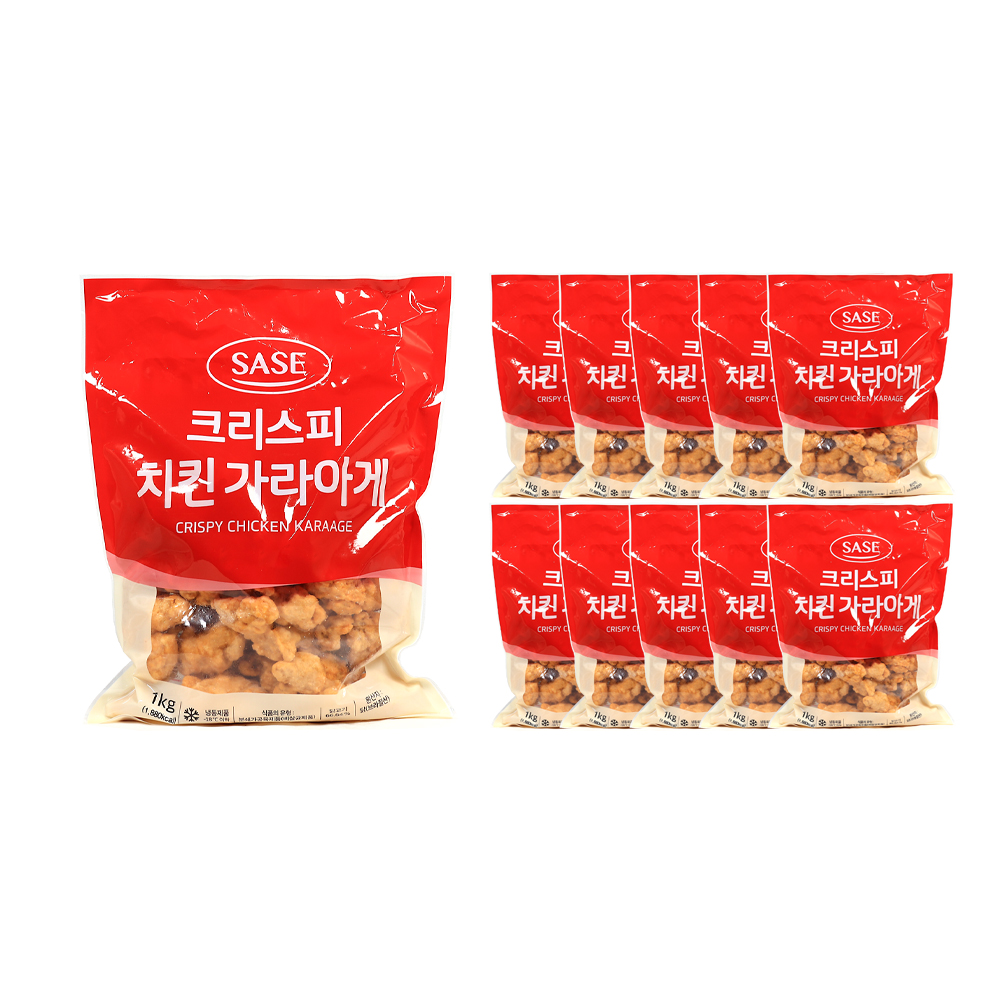 사세 크리스피 치킨가라아게 1kg /냉동 한박스 (1kg x 10ea)-아이스박스무료