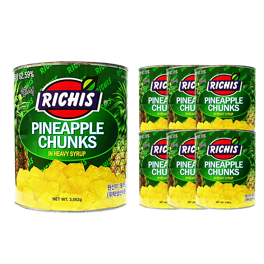 리치스 파인애플 청크 3062g 한박스 (3.062kg x 6ea)