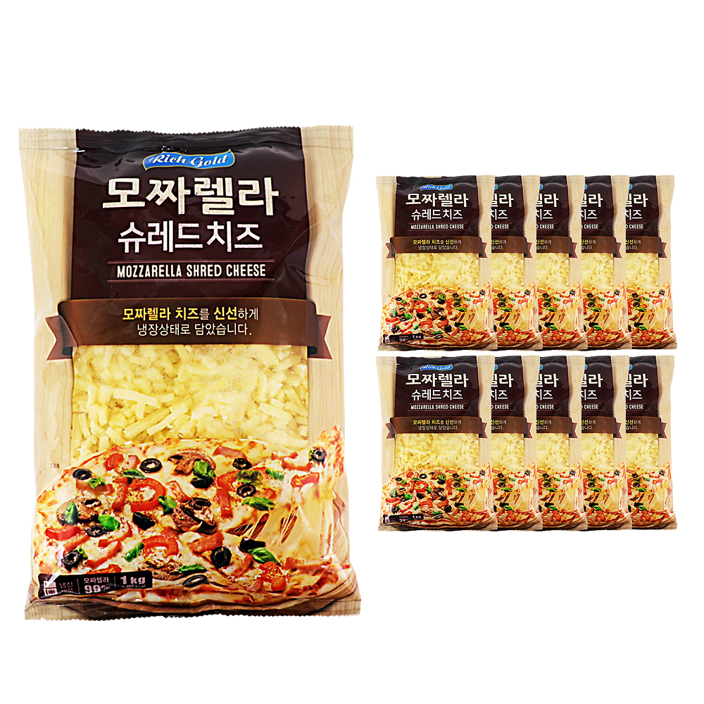 동서 리치골드 모짜렐라 슈레드 1kg /냉장 한박스 (1kg x 10ea)-아이스박스무료