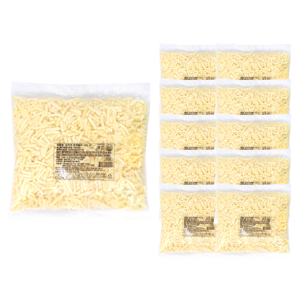 킹스코 킹치즈 모짜렐라 100(F) 1kg /냉동 한박스 (1kg x 10ea)