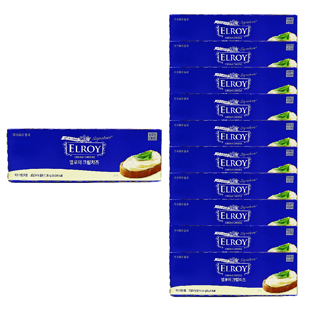 엘로이 크림치즈 1.36kg /냉장 한박스 (1.36kg x 10ea)-아이스박스무료