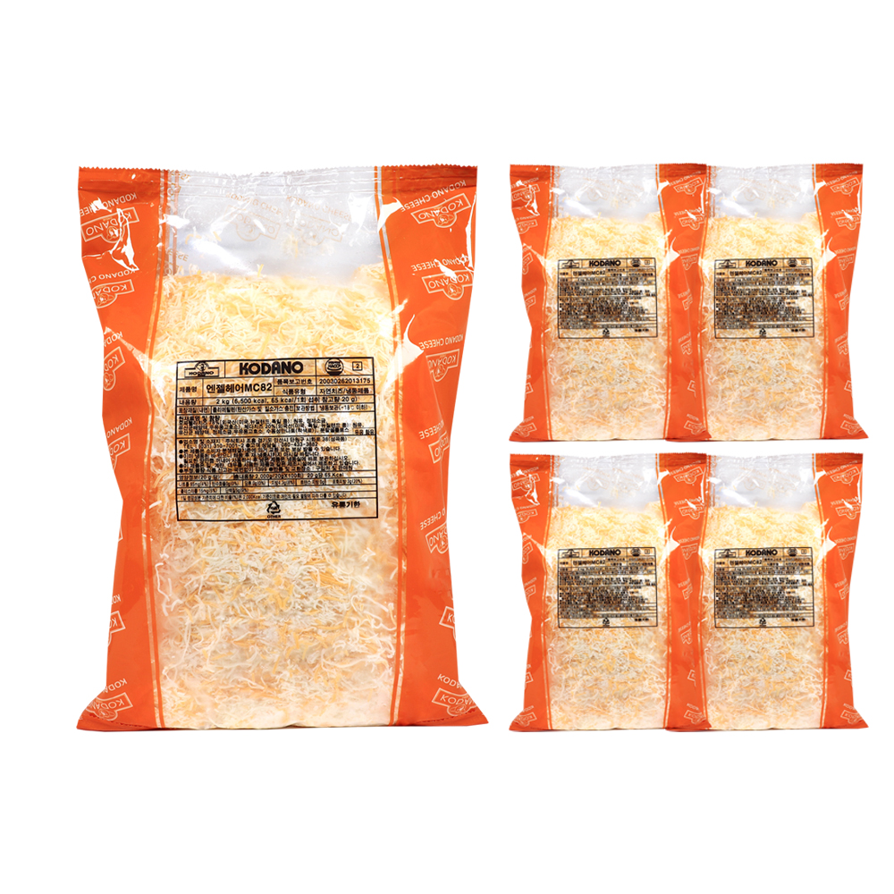 코다노 엔젤헤어MC82(모짜8/체다2) 2kg /냉동 한박스 (2kg x 4ea) 눈꽃치즈
