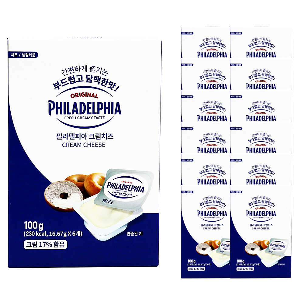 필라델피아 크림치즈 포션 한박스 ((16.67g x 6ea) x 12ea) /냉장