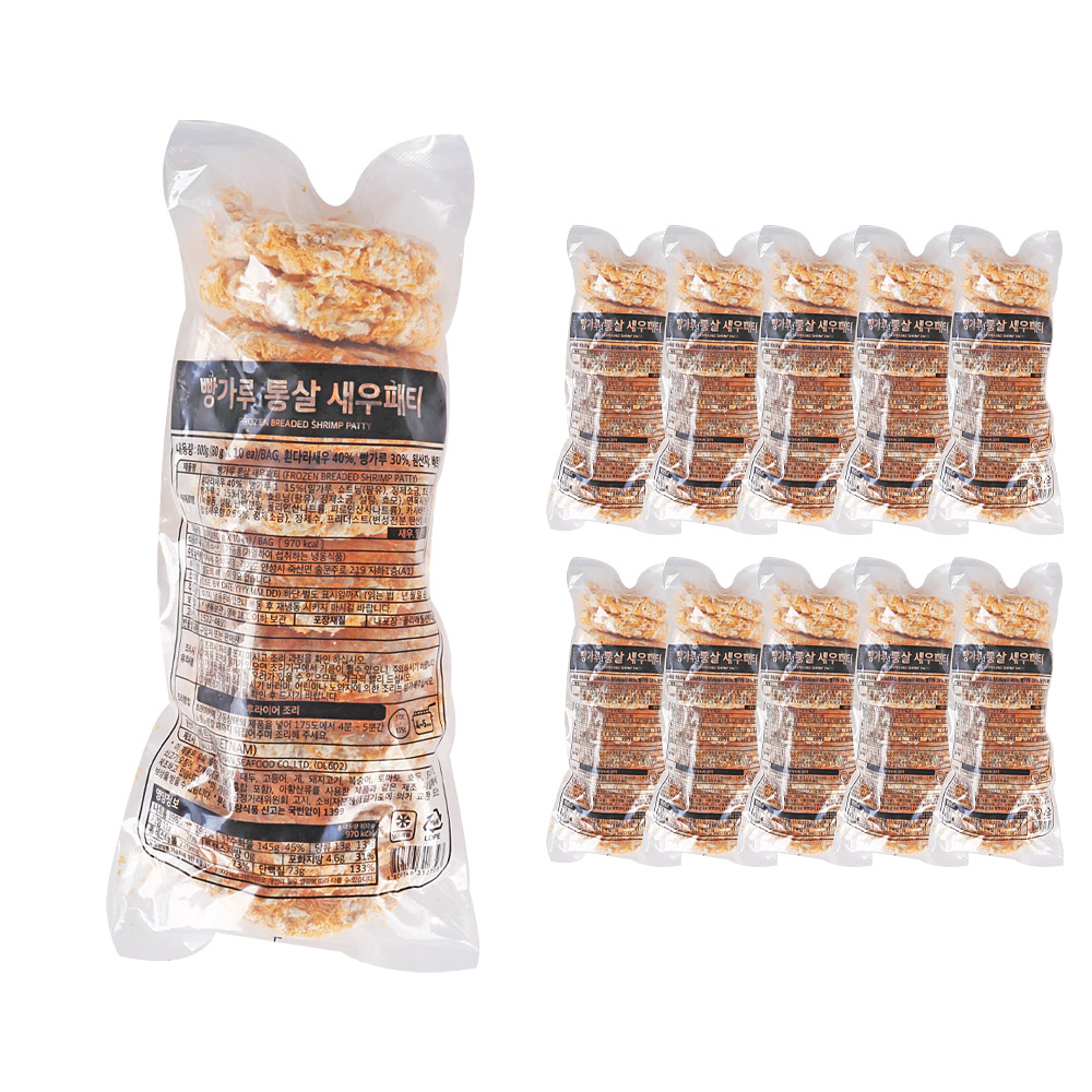사세 빵가루 통살 새우패티 800g(80g x 10ea) /냉동 한박스 (800g x 12ea)