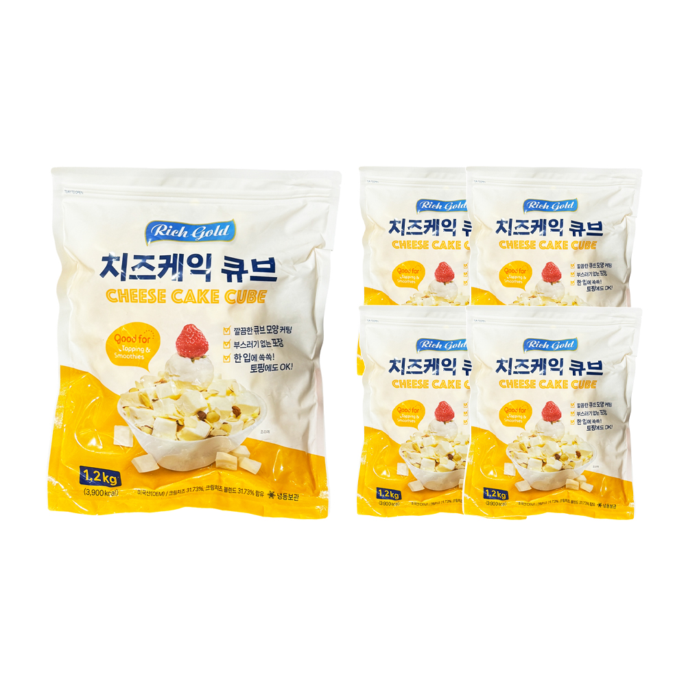 리치골드 치즈케익 큐브 1.2kg /냉동 /냉동 한박스 (1.2kg x 4ea)