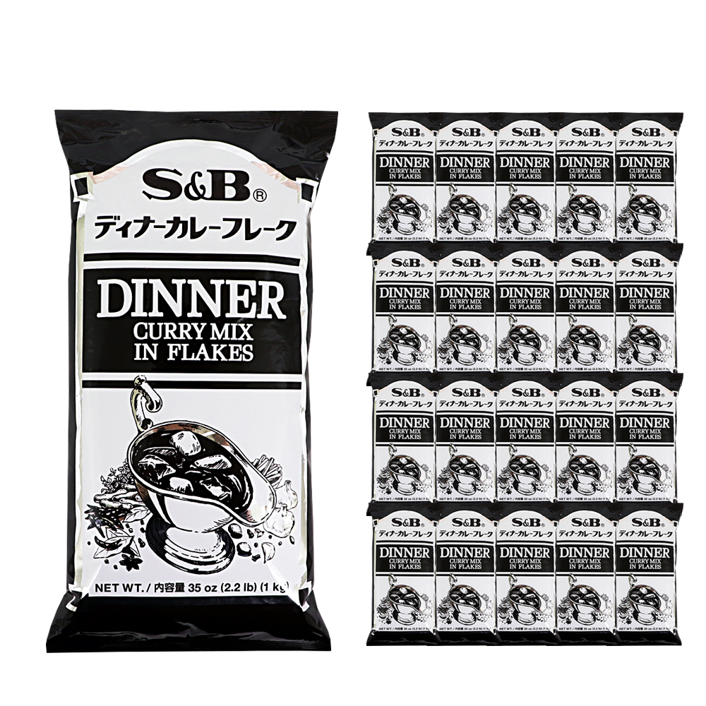 S&B 디너카레 믹스 인 후레이크 1kg 한박스 (1kg x 20ea)