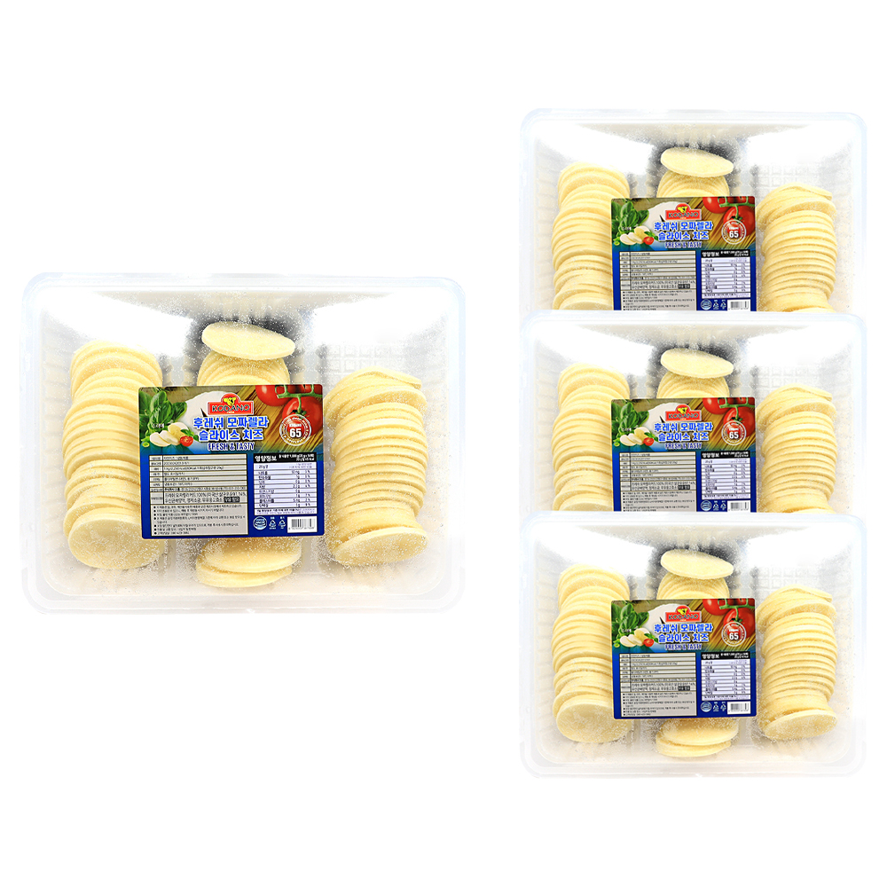 코다노 후레쉬모짜 슬라이스치즈 1kg(65매내외) /냉동 한박스 (1kg x 3ea)