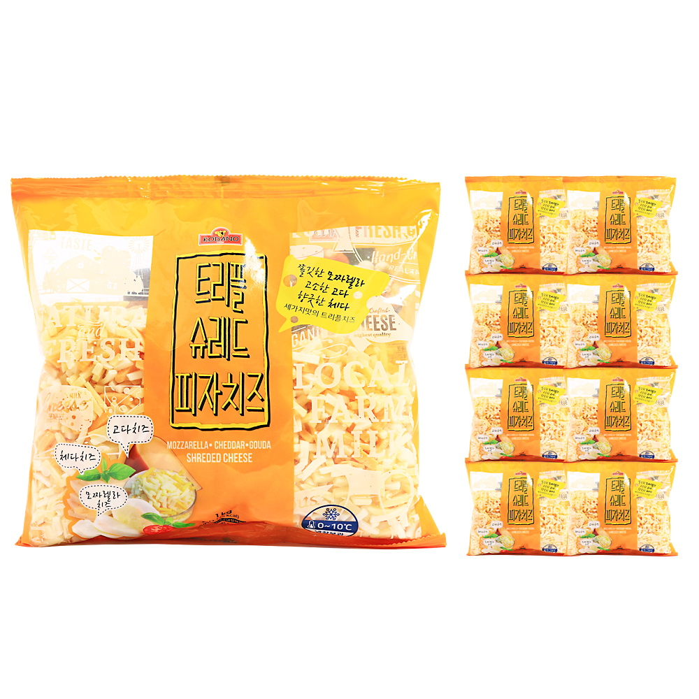 코다노 트리플슈레드피자치즈(모짜렐라,체다,고다) 1kg /냉장 한박스 (1kg x 8ea)