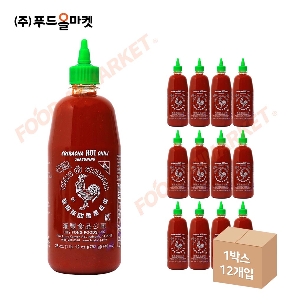 효이퐁 스리라차 핫칠리시즈닝 793g 중용량 /닭표 한박스 (793g x 12ea)