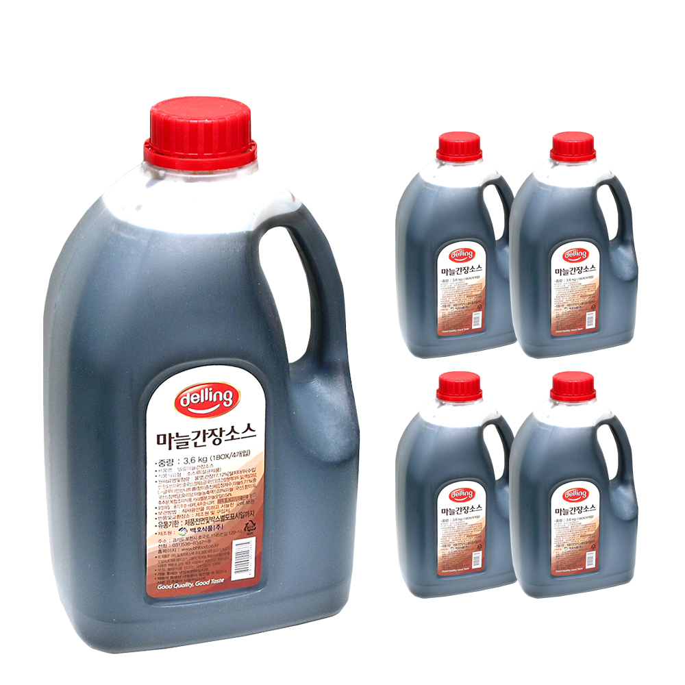 델링 마늘간장소스 3.6kg PET 한박스 (3.6kg x 4ea)