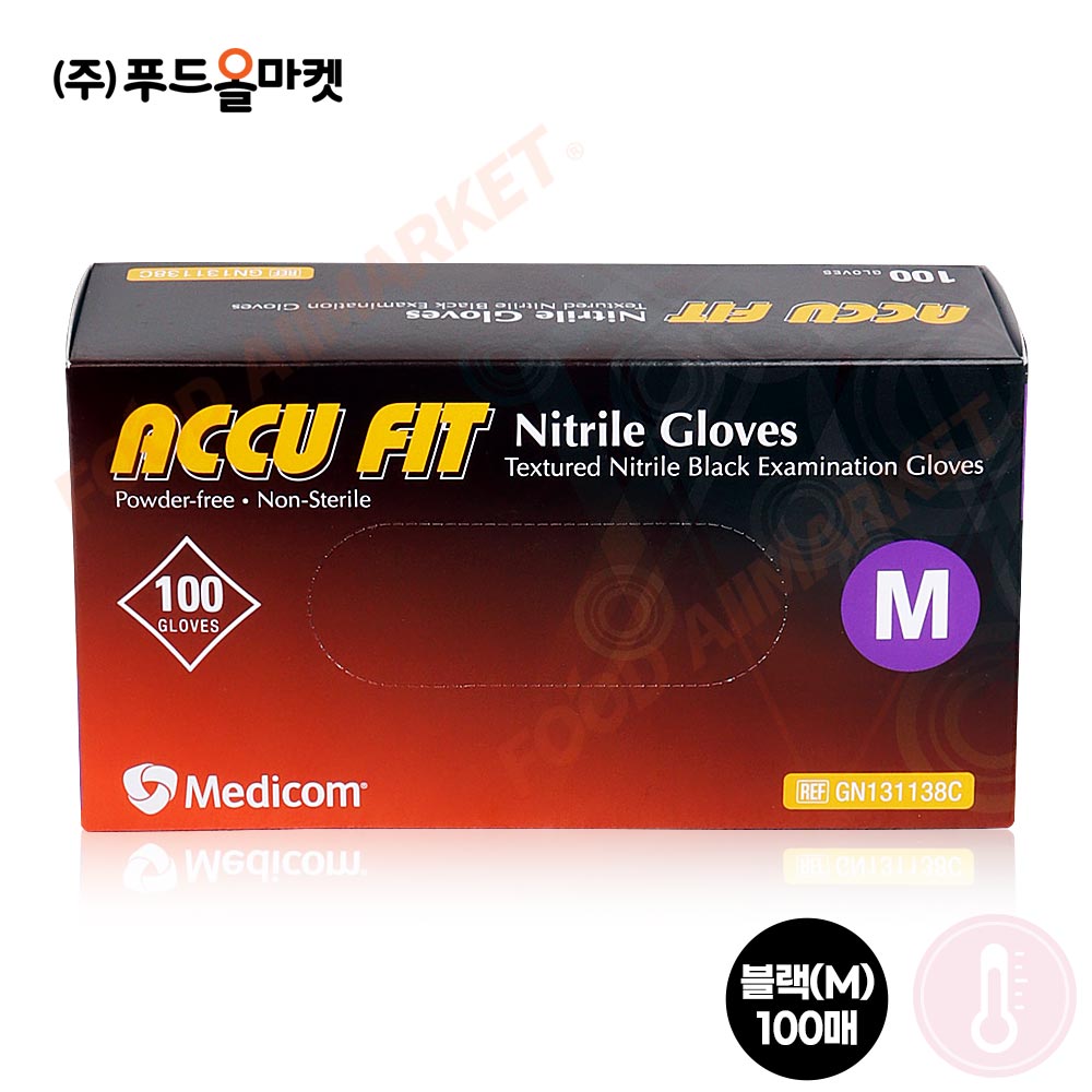 아큐핏 니트릴 장갑 블랙 M(100매) /5g