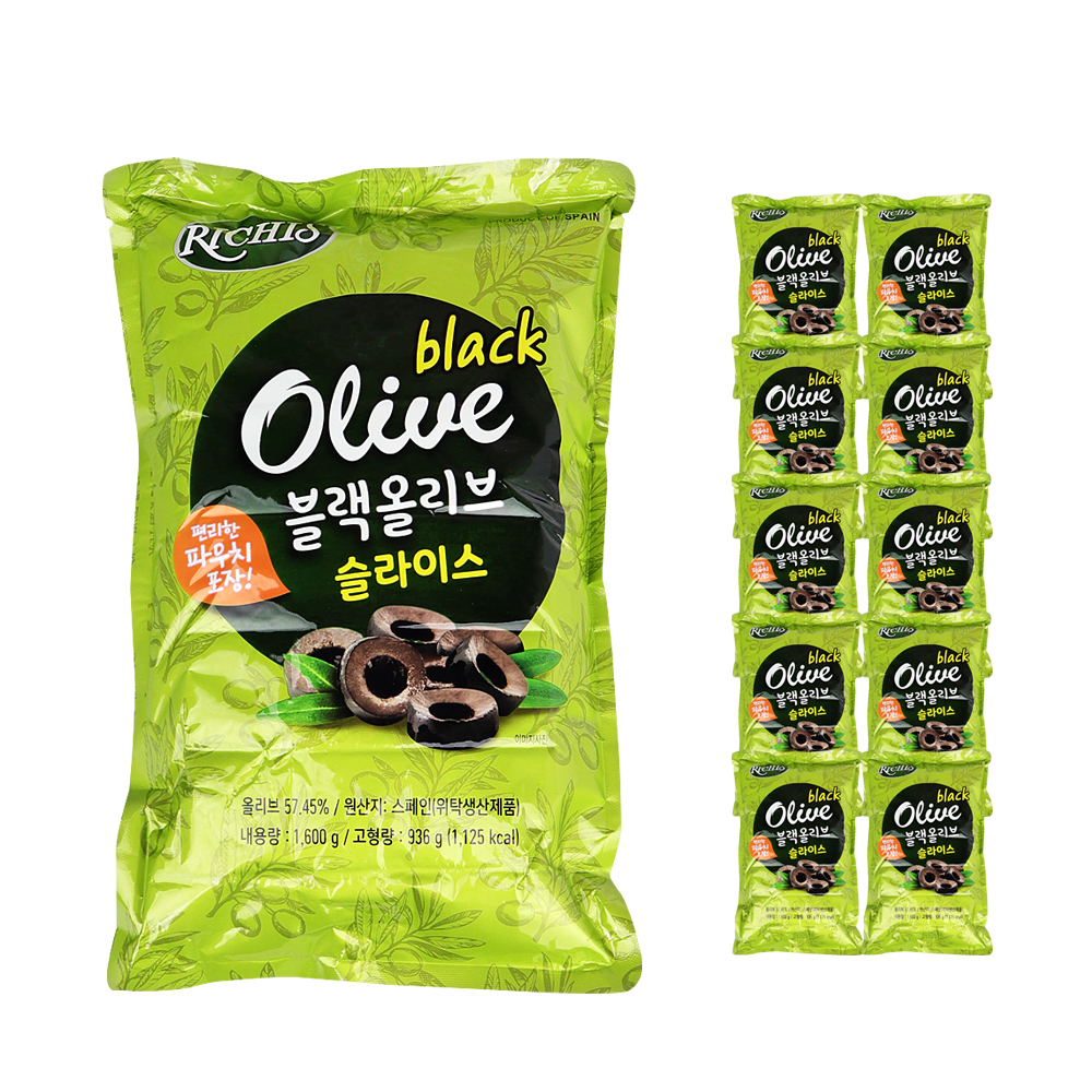동서 리치스 슬라이스 블랙올리브 1.6kg /파우치 한박스 (1.6kg x 10ea)
