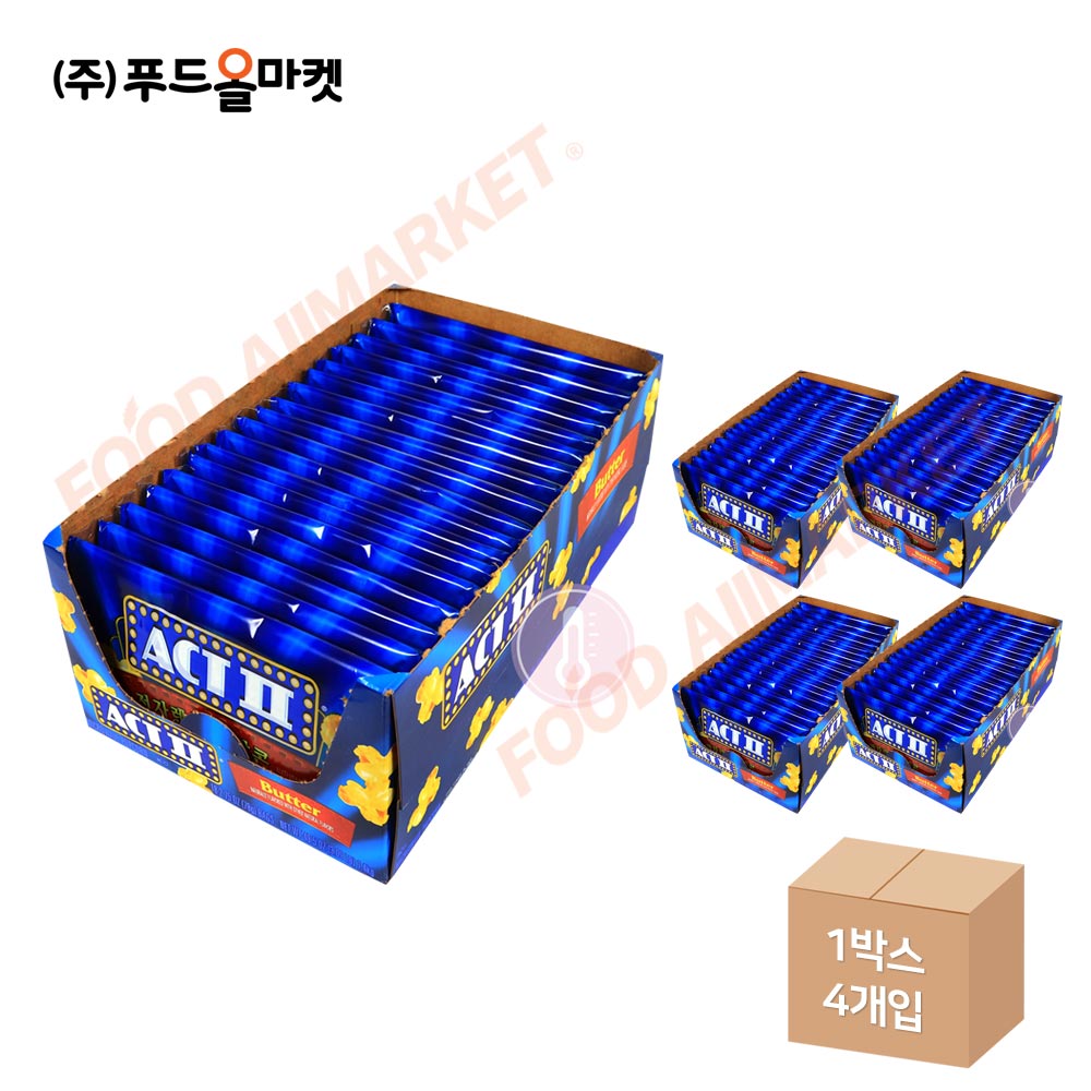아하 액트II 전자렌지용 팝콘 1.4kg(78gx18ea) /버터맛 한박스 ((78g x 18ea) x 4ea)