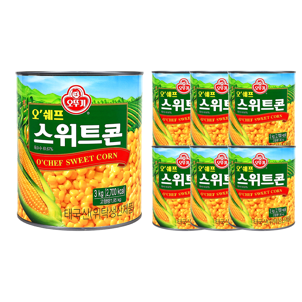 오뚜기 오쉐프 스위트콘 3kg 한박스 (3kg x 6ea)