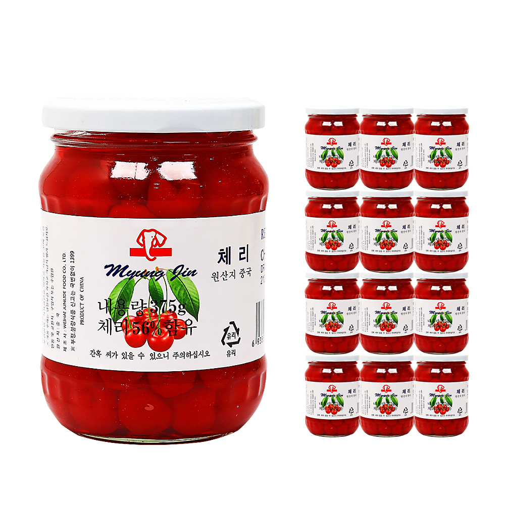 명진 레드체리 375g /꼭지없음 한박스 (375g x 12ea)