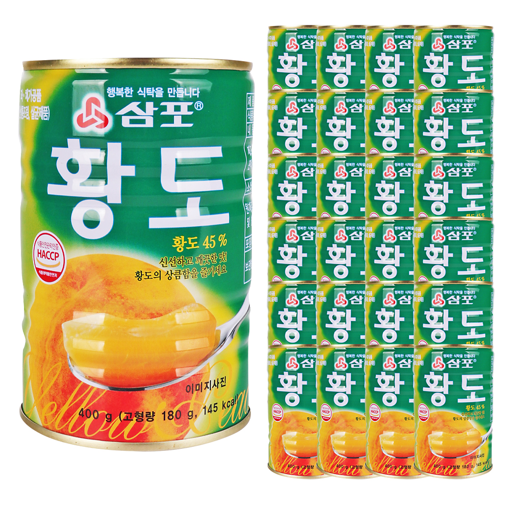 삼포 황도슬라이스 400g 한박스 (400g x 24ea)