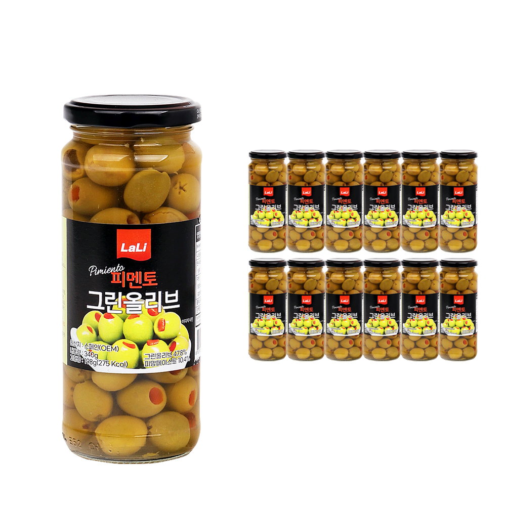 라리 피티드 그린올리브 피멘토 340g 한박스 (340g x 12ea)