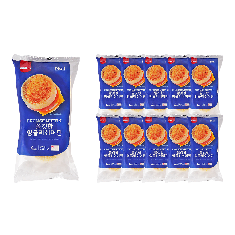 삼립 쫄깃한잉글리쉬머핀 240g /냉동 한박스 (240g x 10ea)