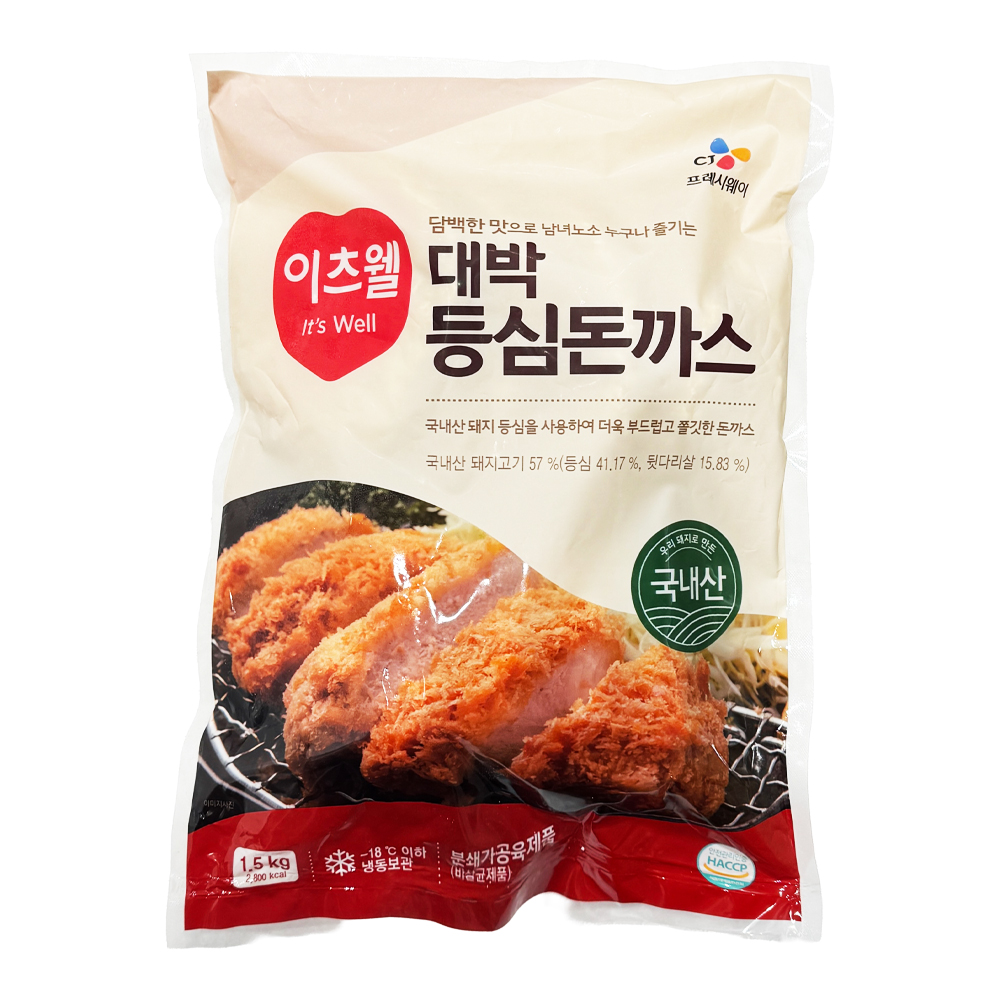 이츠웰 등심대박돈까스 1.5kg /냉동