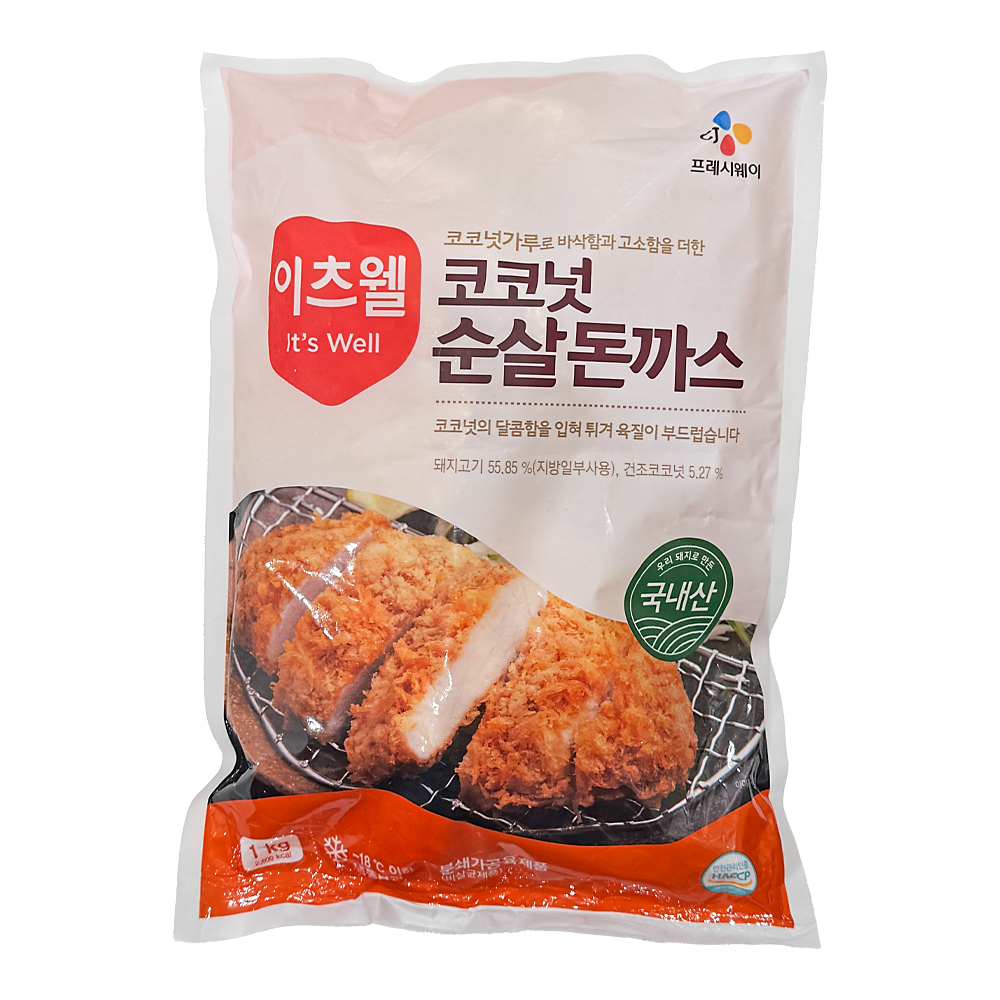 이츠웰 코코넛 순살돈까스 1kg /냉동