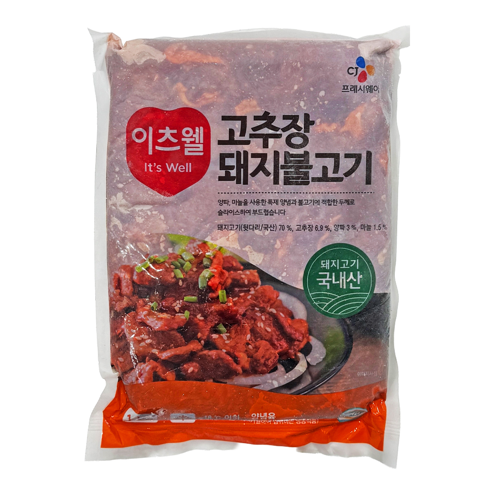 이츠웰 고추장돼지불고기 1kg /냉동