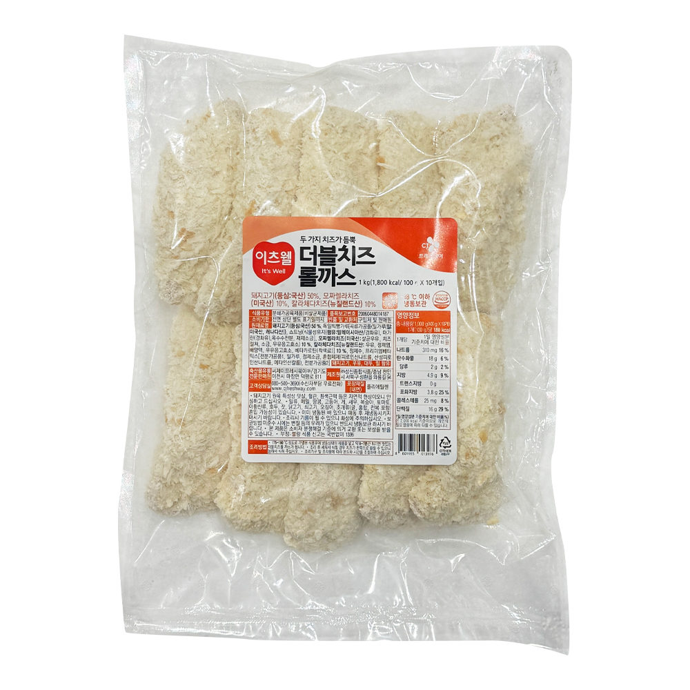 이츠웰 더블치즈롤까스 1kg /냉동