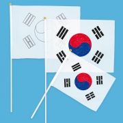 그리기깃발(태극기)-(소)/(대) DIY 깃발 체육대회 운동회 축제 플래그 깃발만들기