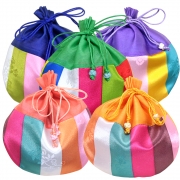 복주머니(색동반달) 공단 전통 선물포장 명절 비단주머니