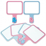 양면 손잡이 미니보드(4입) 화이트보드 퀴즈게임 정답판 메모 학습 교육용