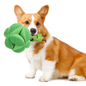 [도그웨그] 브로콜리 강아지 분리불안 해소 삑삑이 노즈워크 장난감