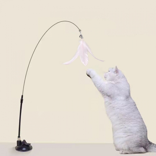[티티펫] 흡착식 와이어 고정 롱 낚시대 고양이장난감