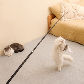 [요기쏘] 고양이 장거리 롱 낚시대 장난감 2.4m
