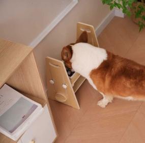 [멍묘인] 밥그릇 물그릇 각도 높이 조절 강아지 고양이 식기 2구