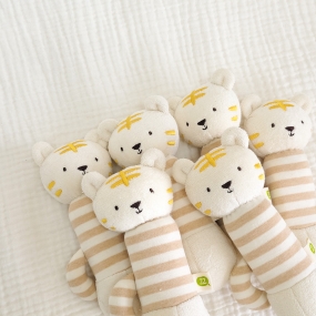 [꼬꼬잠] 오가닉 딸랑이 강아지인형 호랑이