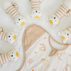 [꼬꼬잠] 오가닉 딸랑이 강아지인형 호랑이