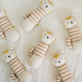 [꼬꼬잠] 오가닉 딸랑이 강아지인형 호랑이