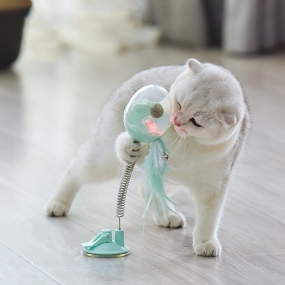 [아서아리] 오뚝이볼 고양이 흥미유발 깃털 장난감