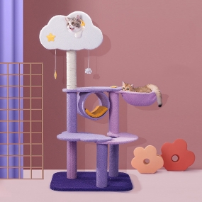 [아서아리] 고양이 둥지 해먹 스크래쳐 기둥형 캣타워