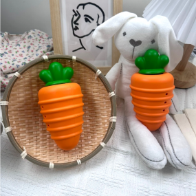 [리엔떼] 당근 천연라텍스 노즈워크 칫솔질 2in1 노즈워크 인형