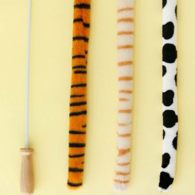 [캣냐옹] 80cm 사파리 테일 낚시대 고양이 장난감 오뎅꼬치