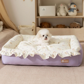 [도그웨그] 프릴 베어 범퍼 침대 강아지 고양이 실내 쿠션 방석